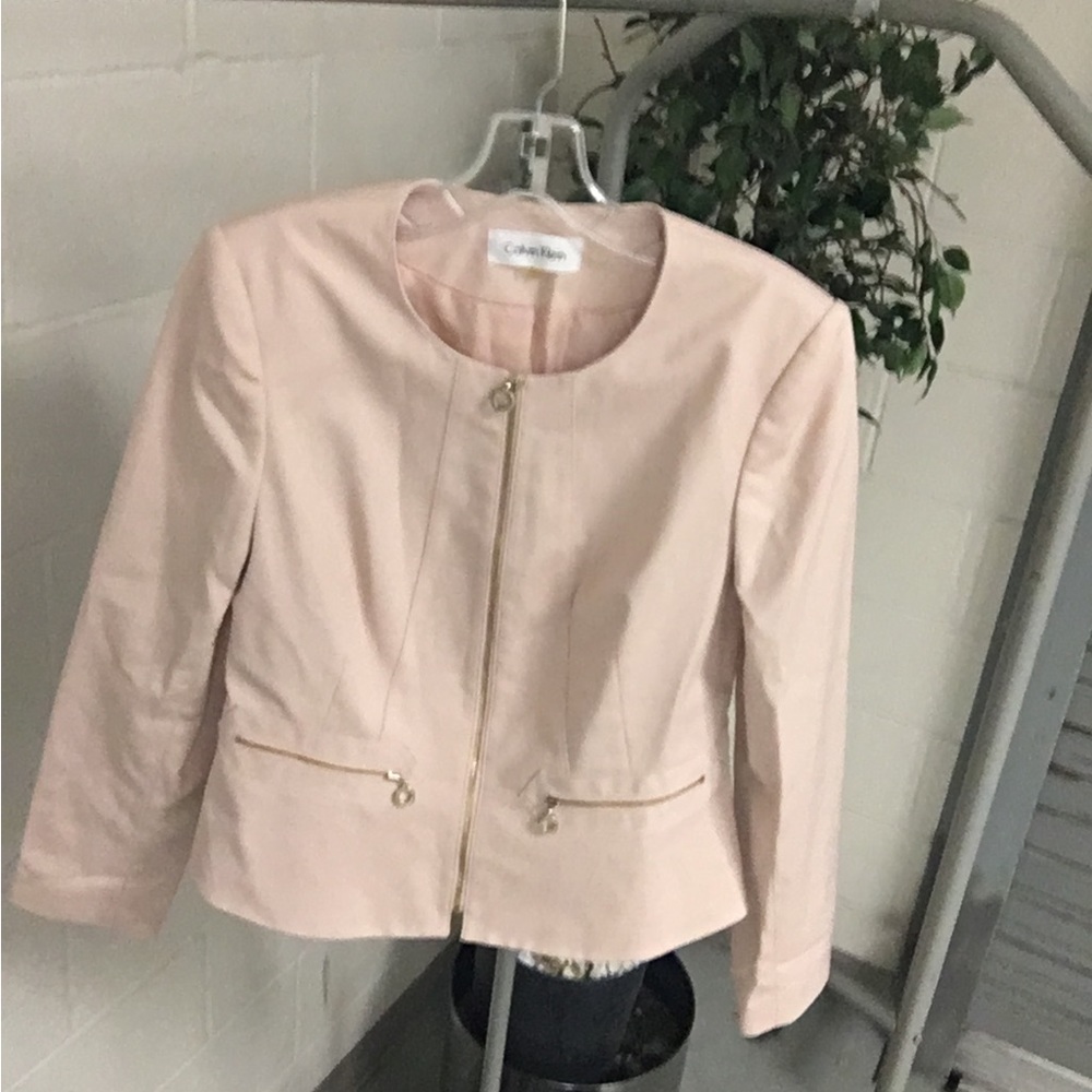 Calvin Klein Zip Front Jacket ( light Pink) ( M)